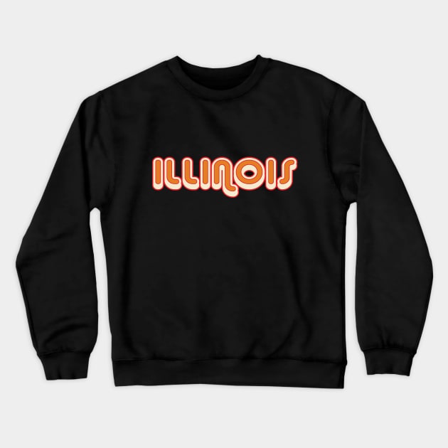 Illinois retro 1970s vintage graphic with shadow Crewneck Sweatshirt by Webdango